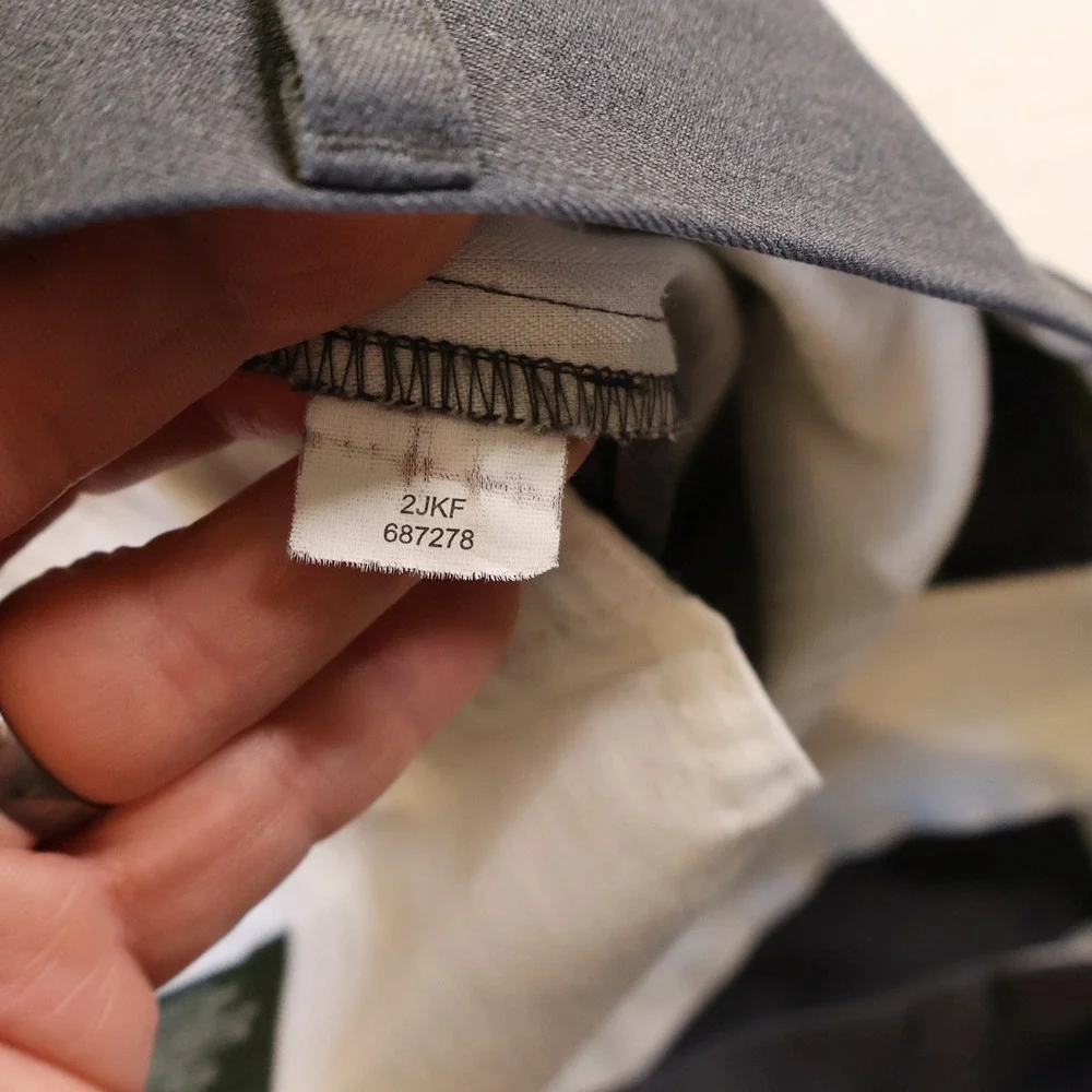 Orvis Mens 40x25 Chino Pants Gray Flat Front Cotton Hemmed 2JKF 687278